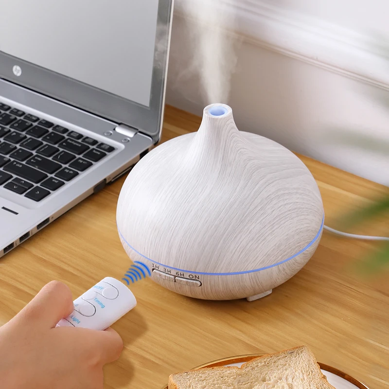 

300ml Essential Oil Diffuser Ultrasonic Air Humidifier with White Grain LED Lights for Office Home