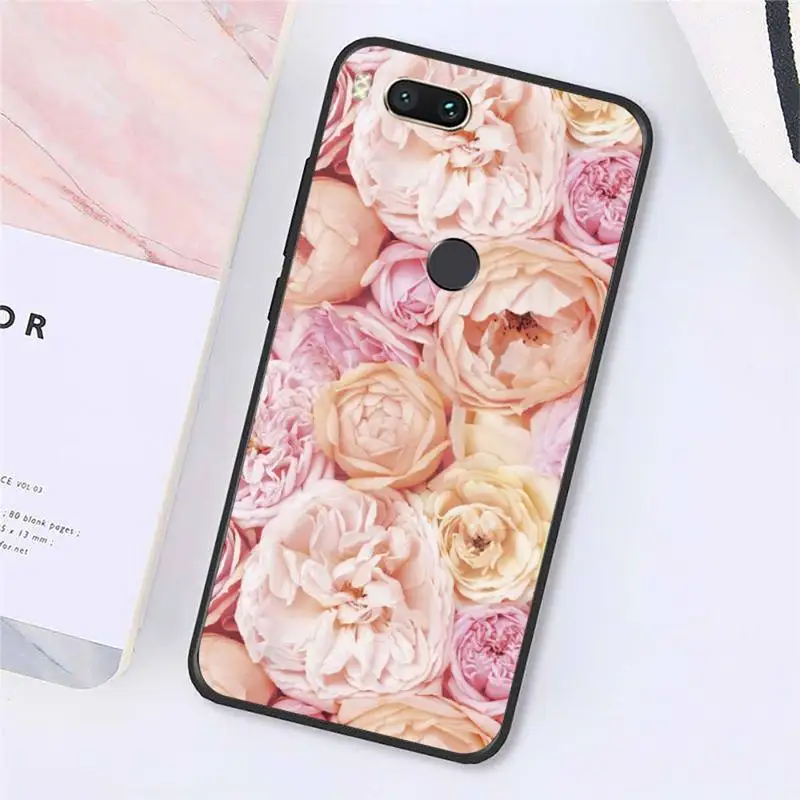 

Pink peony flower pattern Phone Case For Xiaomi Redmi note 7 8 9 t max3 s 10 pro lite cover funda coque shell