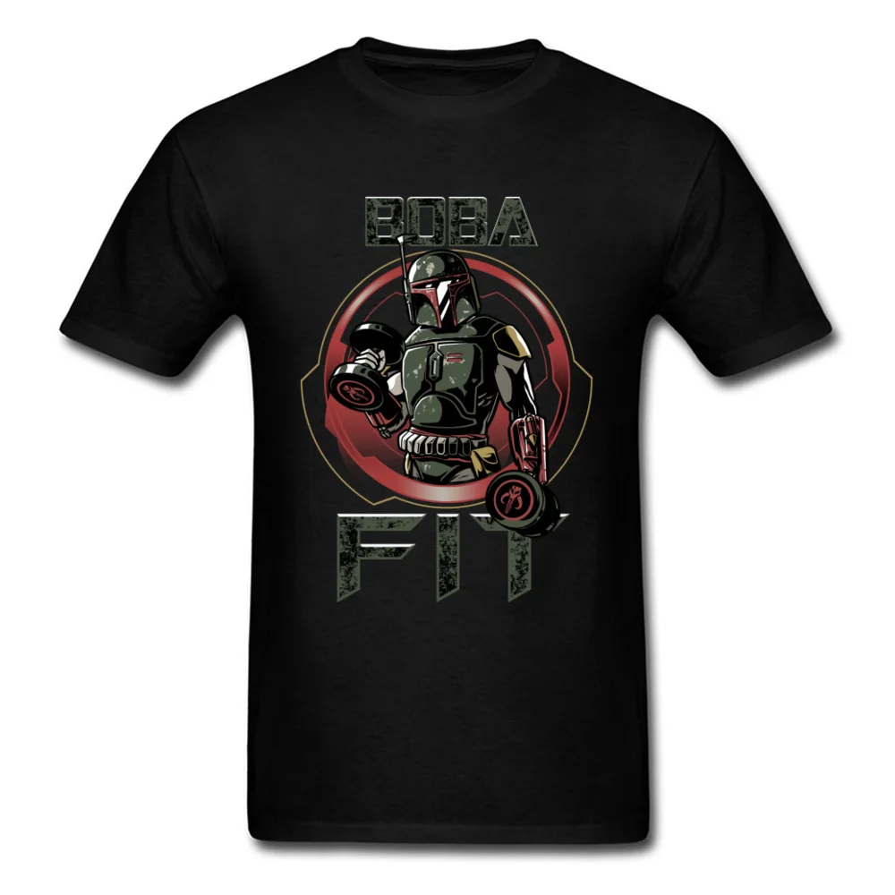 Boba Fit футболка для мужчин забавные Звездные войны тренировки Футболка фирменная Новинка 80s Топы И Футболки с принтом мужская хлопковая одежда ретро Boba Fett рубашка - Цвет: Black
