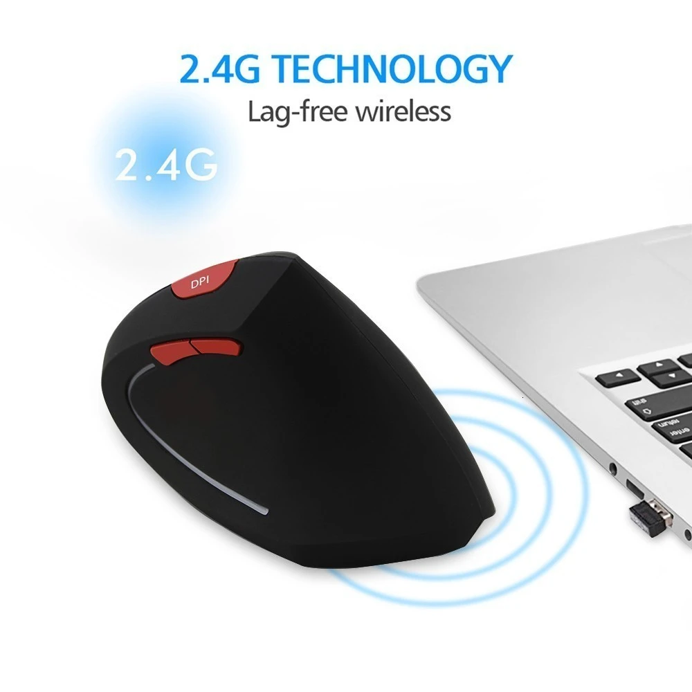 CHYI, Вертикальная Эргономичная Беспроводная Usb игровая компьютерная мышь для ноутбука, 6 кнопок, оптическая компьютерная мышь, 3d подставка, эргономичная мышь для Macbook