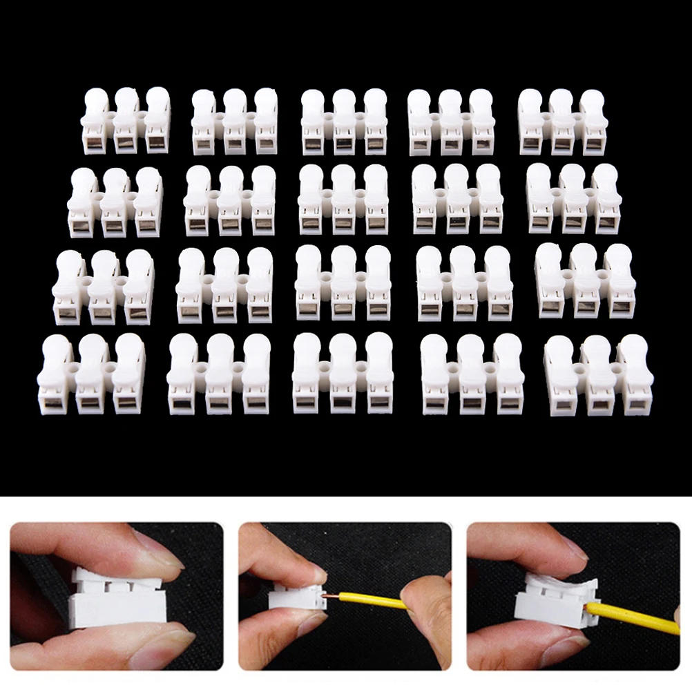 

20 Pieces Electrical Cable Clamp CH-3 Spring Wire Connectors LED Strip Light Quick Wire Connecting Terminal Block Connector