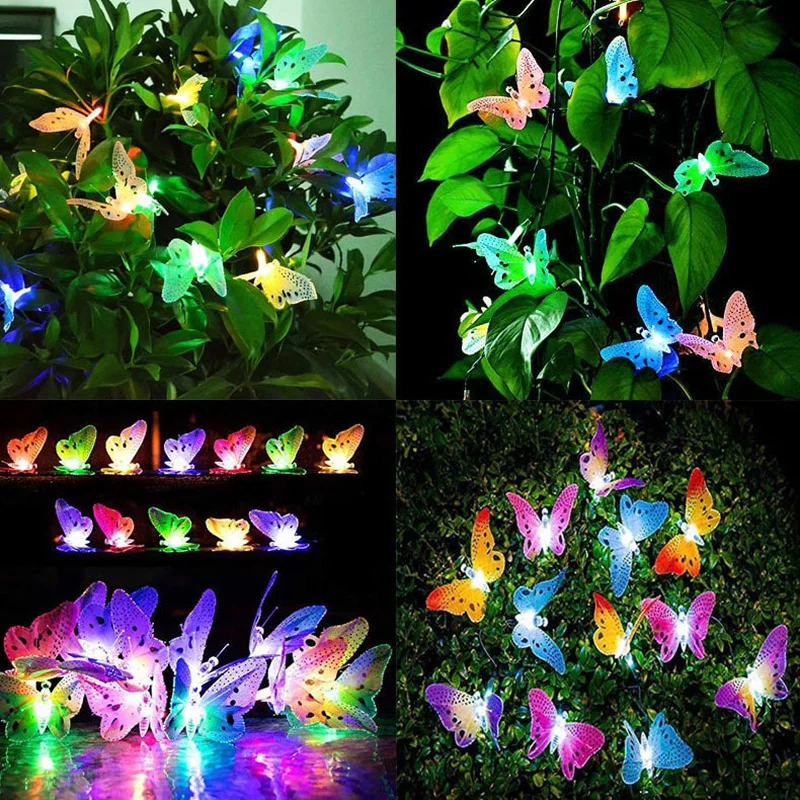 

New Year 2022 christmas ornaments Led Butterfly Solar Light Natal Garland Xmas Tree Ornaments navidad decoraciones para el hogar
