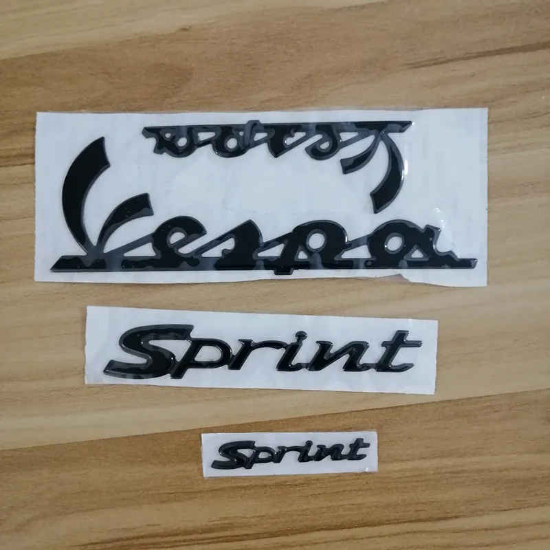 Мотоциклетные 3D черные наклейки с эмблемой для PIAGGIO Vespa Sprint | Автомобили и