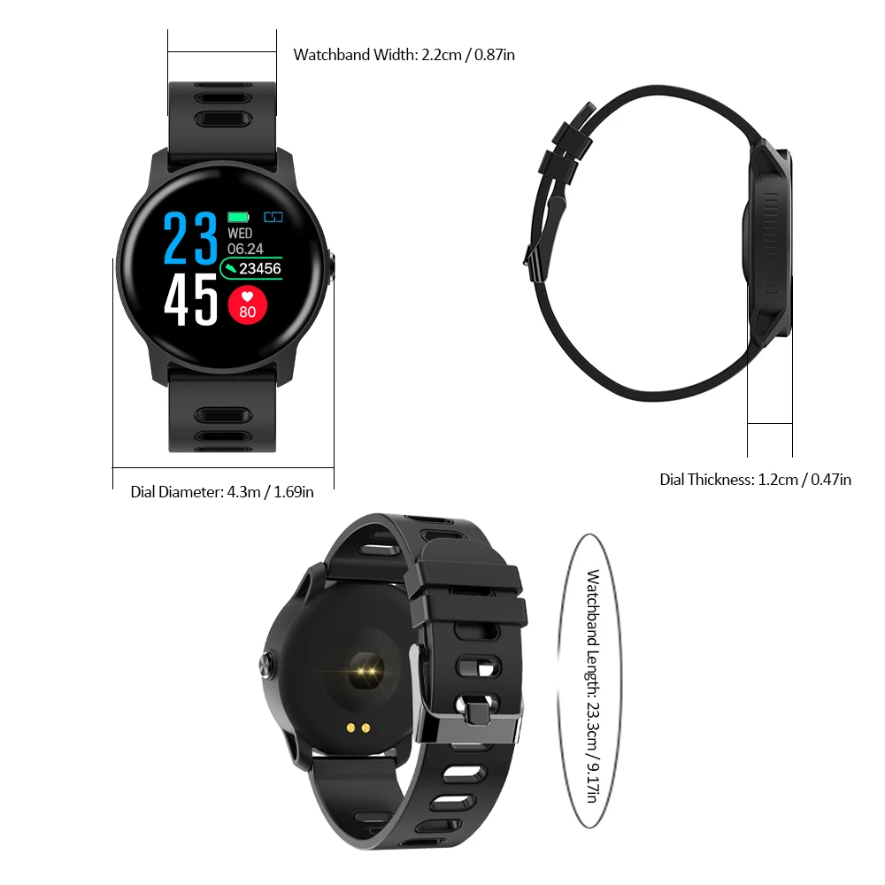 Смарт-часы SENBONO S08 1 3 дюйма IP68 Bluetooth 4 0 шагомер пульсометр | Электроника