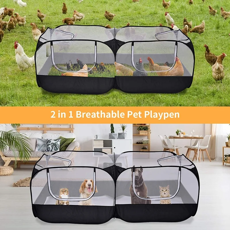 

Pet Playpen Portable Chicken Cage for Small Animals with Cover Foldable Chicken House Outdoor Small Pet Play