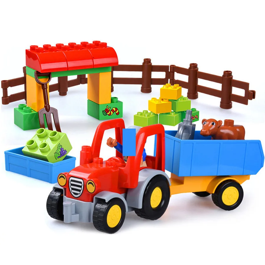 

Веселая ферма, большие строительные блоки, наборы друзей, фигурки животных, сделай сам, опорная плита, кубики, развивающие игрушки для детей
