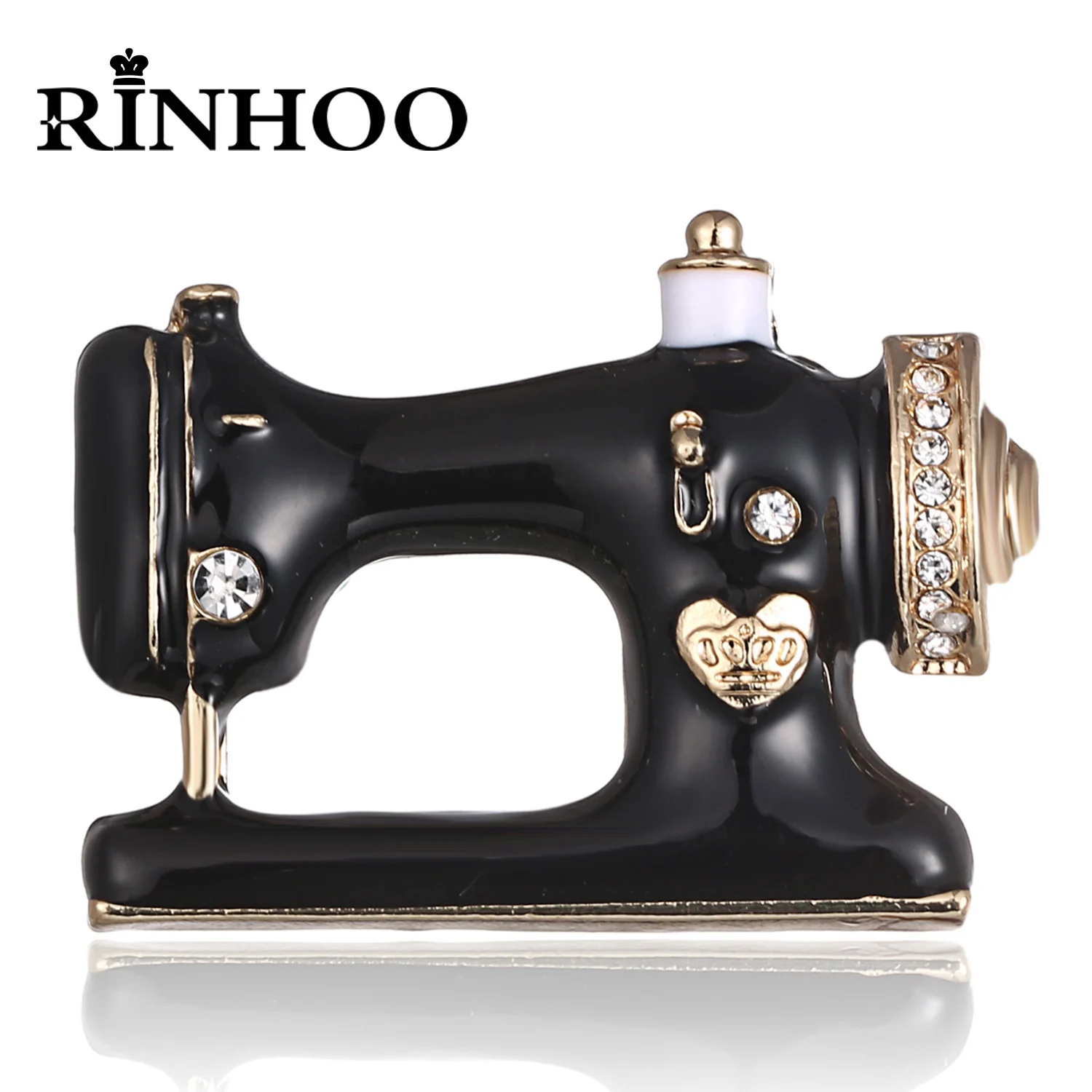 

Rinhoo Black Enamel Machine Shaped Brooch Jewelry Hijab Lapel Pin For Women Girls Collar Badge Suit Scarf Decoration Accessories