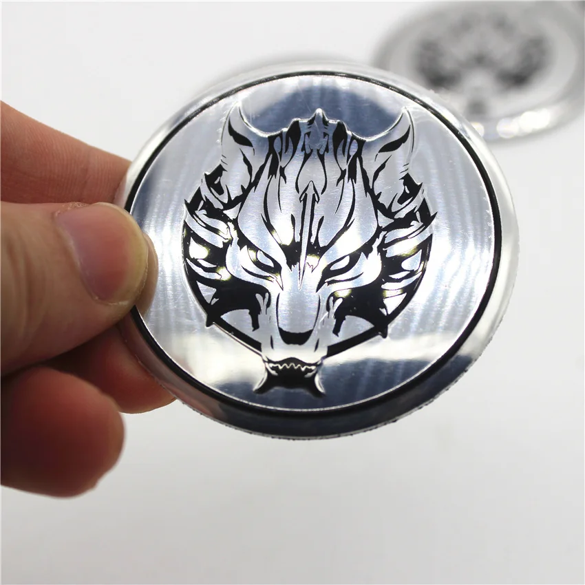 

4pcs Car Wolf Head Wheel Center Hub Caps Cover Rim Sticker Emblem Badge Styling For VW BENZ BMW AUDI OPEL Renault TOYOTA Skoda