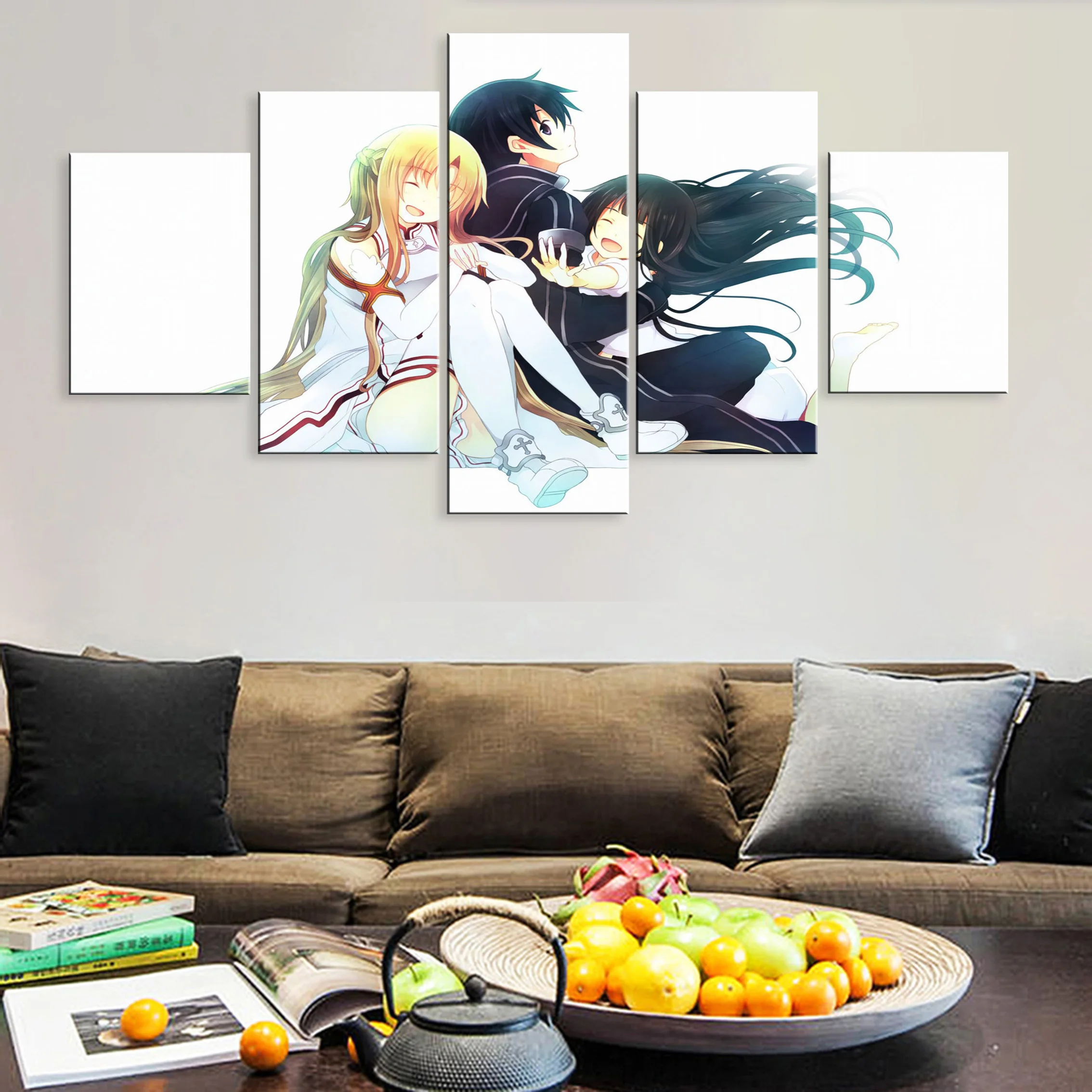 

Framework Art Hd Home Decoration Pictures 5 Pieces Poster Canvas Paintings Wall Decor Anime Sword Art Online Asuna