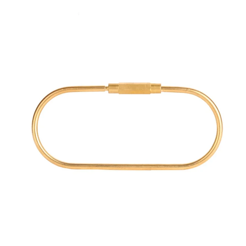 D образная пряжка с защитой от потери подвесной брелок латунная карабин зажим для