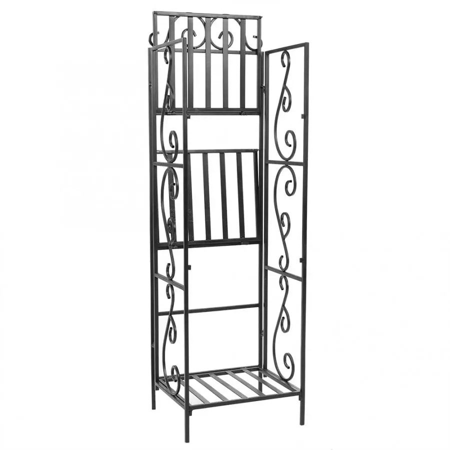 3-Tier Iron Plant Shelf Stand Bookshelf Bookcase Free Standing Rack Home | Мебель