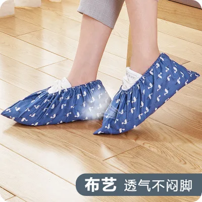 

1Pair Thicken Reusable Elastic Shoe Cover Home Indoor Antiskid Overshoes Student Machine Room Flamingo Dust Proof Feet Covers