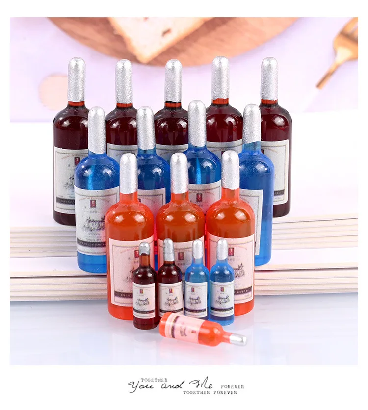 

20pcs Imitation Wine Bottle Resin Decoration Flatback Cabochon Earring Jewelry Making Craft DIY Scrapbooking for Phone Decor