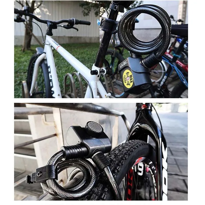 

Bicycle Alarm Quality 110dB Bicycle High Motorcycle Anti-theft Lock 1200mm*12mm Cable bike Lock Car ULAC MTB 1200mm*12mm bike Mo