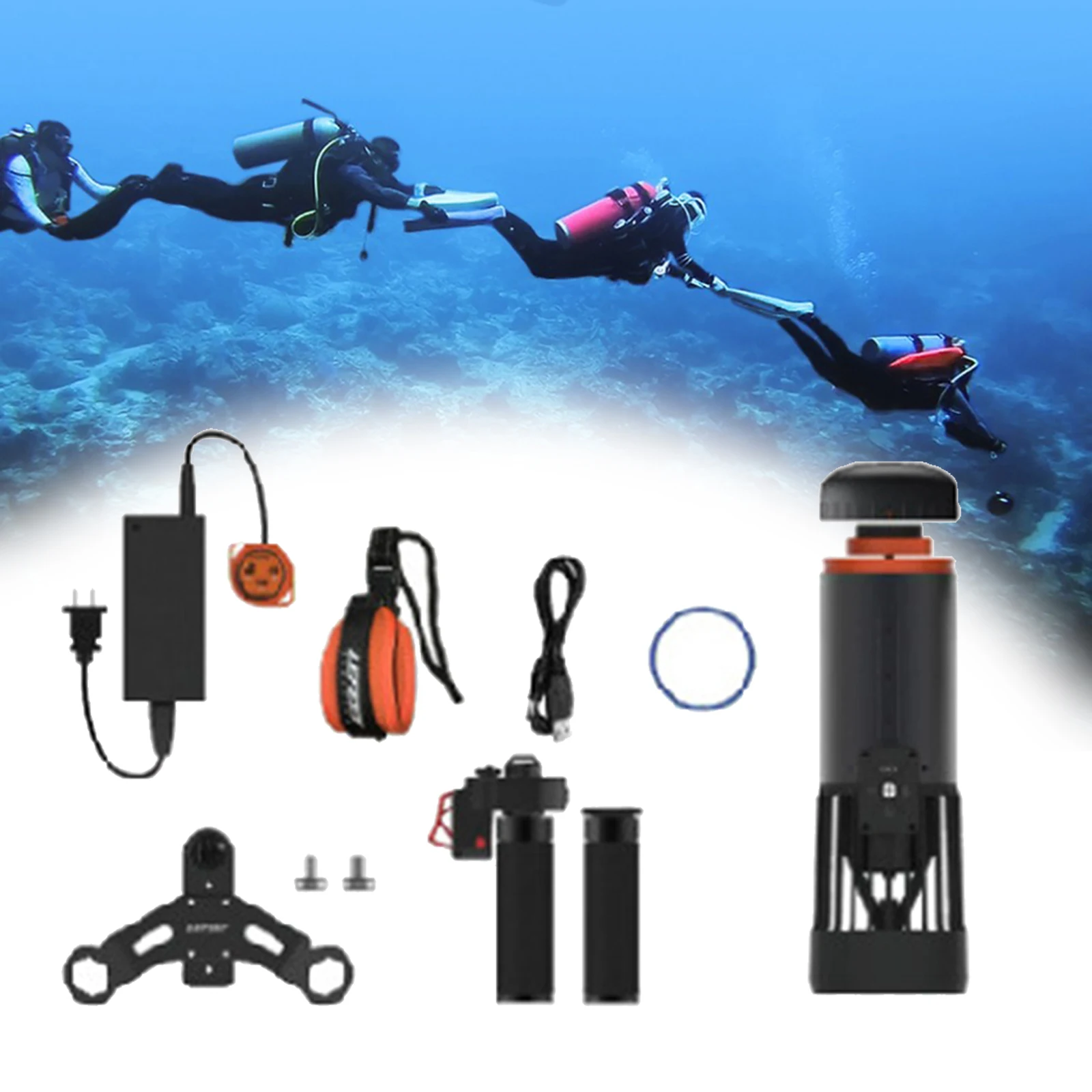 

Sea Waterproof Electric Underwater Scooter Dual Motors Diving Propeller Swimming Pool Scooter Diving Equipments 7kgf