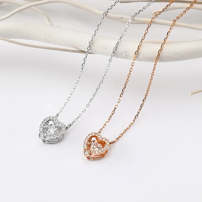 

SWA Fashion Jewelry High Quality Exquisite Intelligent Heartbeat Charm Women Necklace Best Gift For Friends
