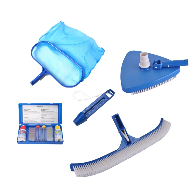 

5 Pcs Set Swimming Pool Maintenance Kit Cleaning Tool Accessories Vacuum Head Suction Water Thermometer B2Cshop