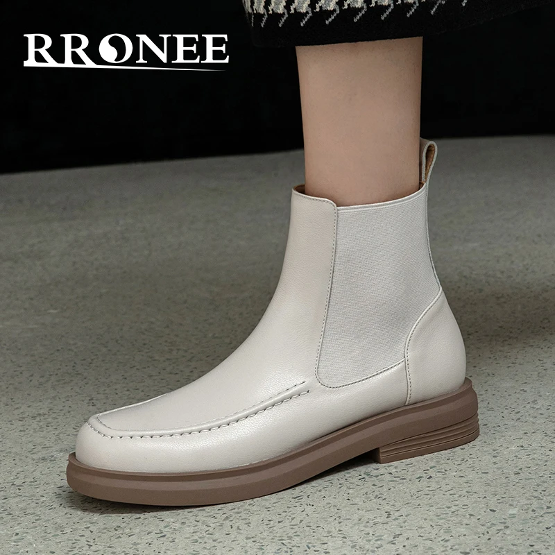 

Spring and autumn single boots all-match leather small boots square head Martin boots British wind shows female ankle boots