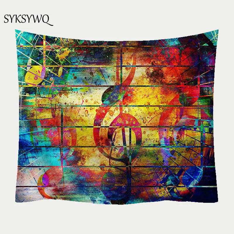 Психоделический музыкальный гобелен красочная картина настенное искусство