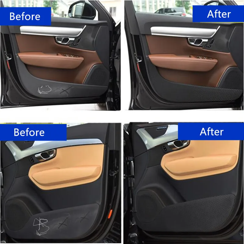 4 шт. защитная пленка из углеродного волокна для двери автомобиля Volvo XC60 S60 V60 V40 XC90