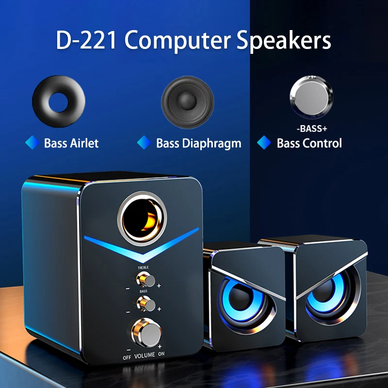 

USB Wired BLUETOOTH Combination Speakers Computer Speakers Bass Stereo Music Player Subwoofer Sound Box For PC Phones
