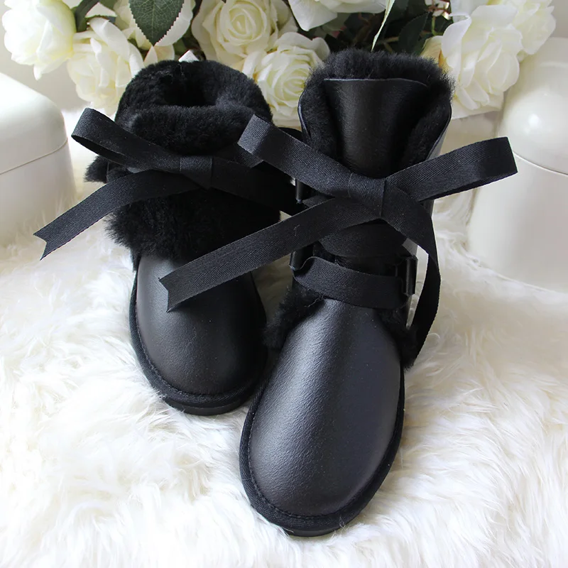 Новинка Модные зимние ботинки из натуральной овечьей кожи наивысшего качества