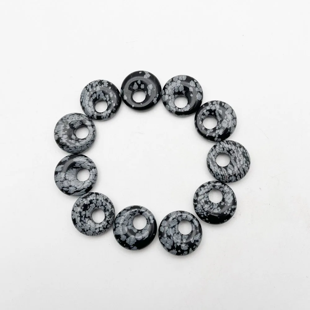 

Fashion snowflake 18mm gogo donut natural stone beads For Jewelry Making Pendant Earring Charm accessories 24pc free shipping