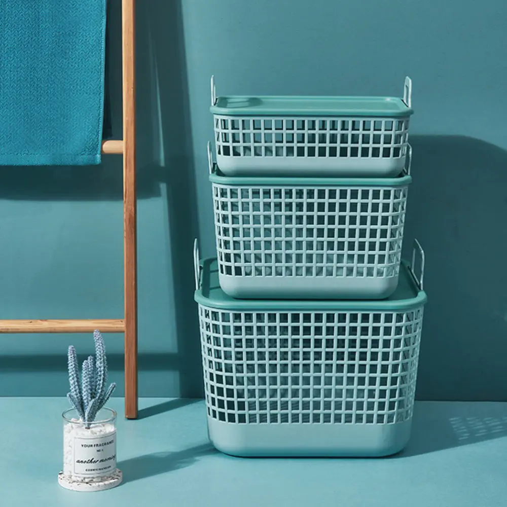 

1 Set of Bathroom Organizer Sundries Container Household Storage Basket (Green)