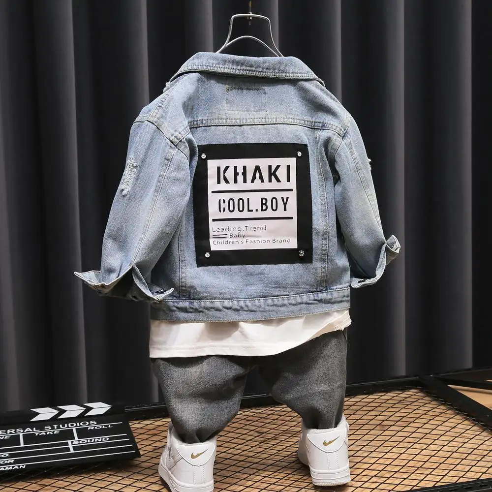 Джинсовая куртка для маленьких мальчиков От 2 до 7 лет одежда детей Сезон весна