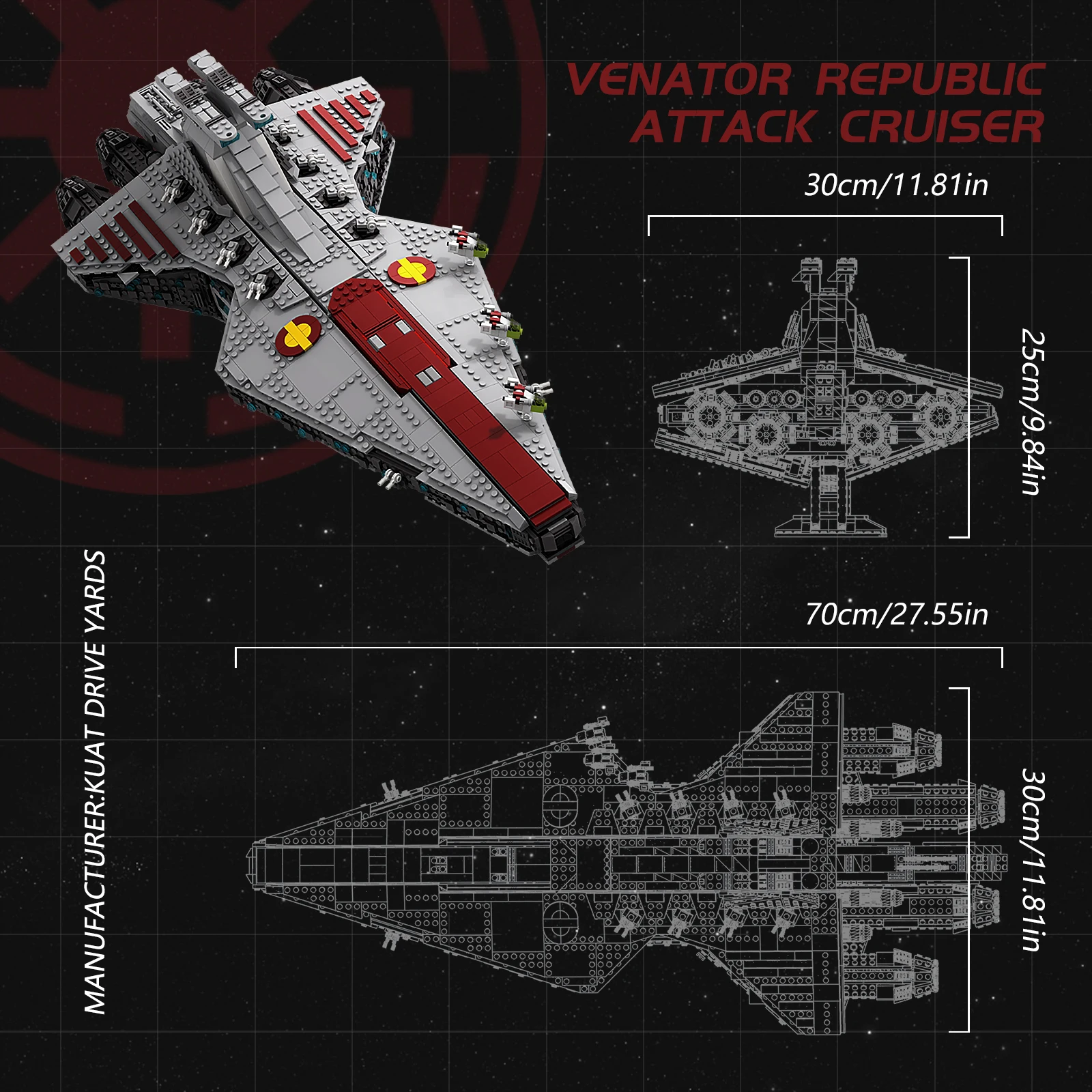 13135 21004 Затмение класс Дред-нут игрушки ISD Monarch космический Разрушитель UCS