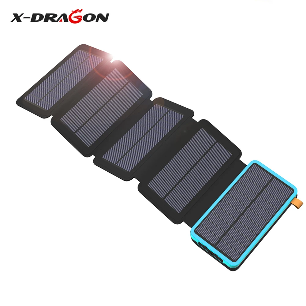 X-DRAGON 20000mAh Солнечное зарядное устройство для телефона 20000mAh Солнечное зарядное устройство для iPhone 4S 5S SE 6 6s 7 7plus 8 X iPad samsung htc sony LG
