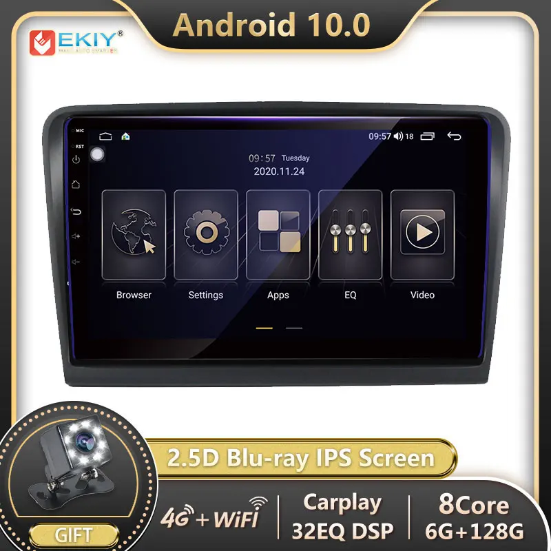 

EKIY 6 + 128G Авторадио Android 10 для Skoda Superb 2 B6 2008-2015 автомобильное радио мультимедиа Blu-Ray IPS экран Навигатор GPS no 2din