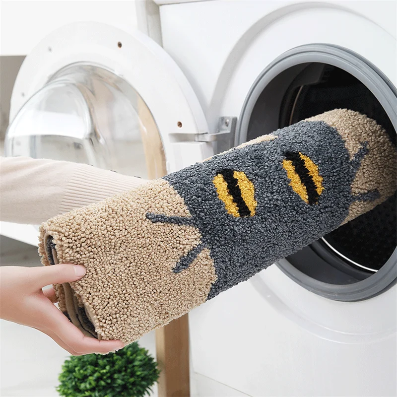 Коврик для ванной с изображением кошки разных цветов классический узор супер