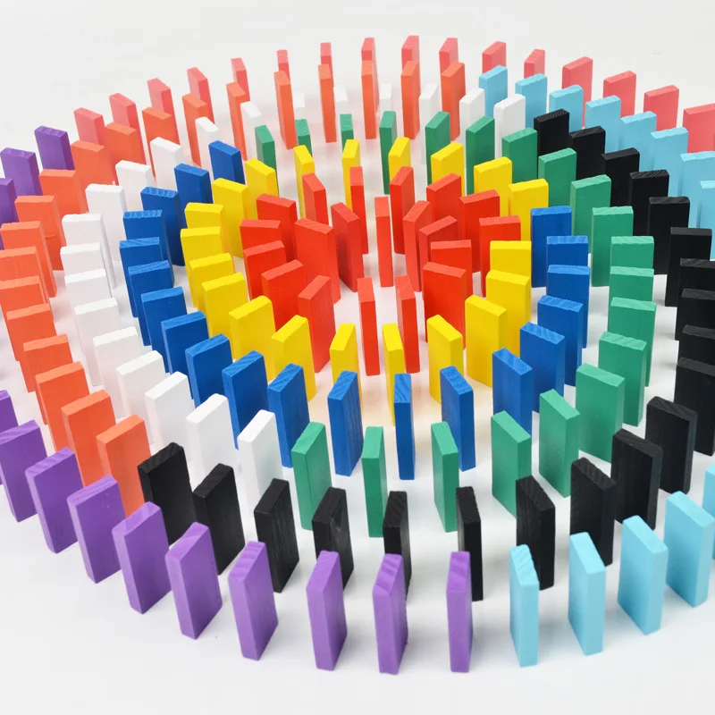 200 шт. в цветной коробке домино детская игра стандартный строительный блок