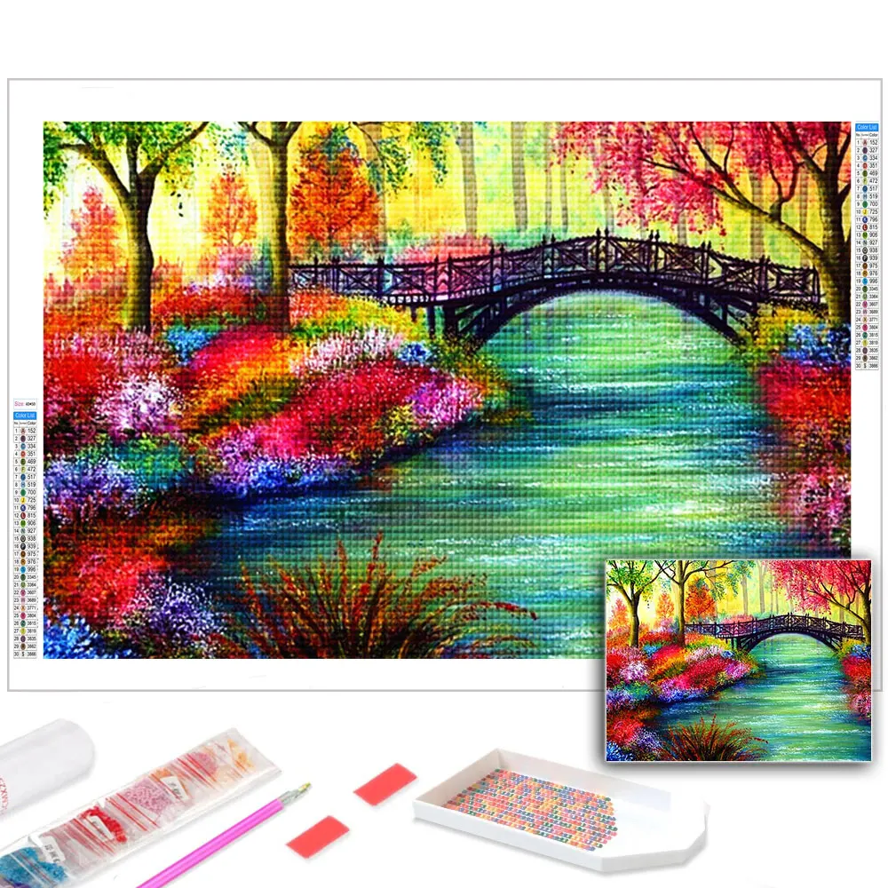 

5D DIY Diamond Painting Forest Full Square Diamond Embroidery Landscape Picture Of Rhinestones Mosaic Wall Art