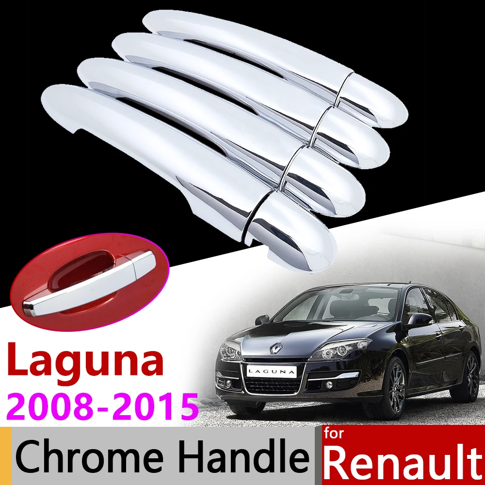 

Car Exterior Accessories Door Chrome Handle Cover for Renault Laguna III X91 2008~2015 MK3 Luxury Protective Trim Set Stickers