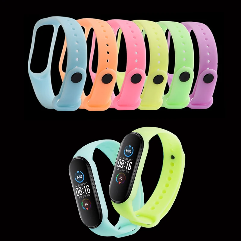 

Strap For Xiaomi Mi Band 6 5 4 3 Luminous Silicone Bracelet Strap For Xiaomi Mi Band 6 5 3 Night Light Replacement Wristband 5 6