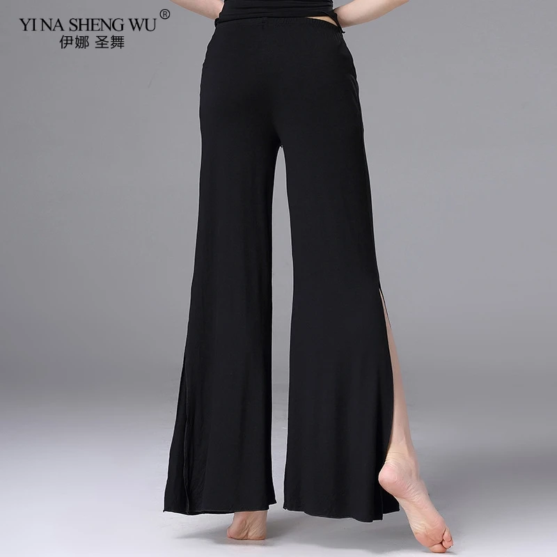 Женские длинные брюки для танца живота удобные эластичные из модала с разрезом -