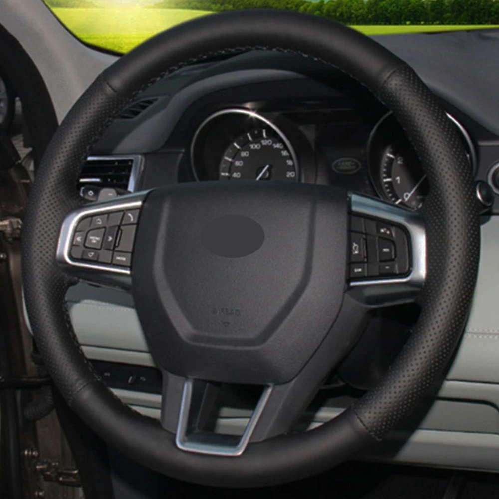 Car Steering Wheel Cover Hand-stitched Black Artificial Leather For Land Rover Discovery Sport 2015-2017 | Автомобили и мотоциклы