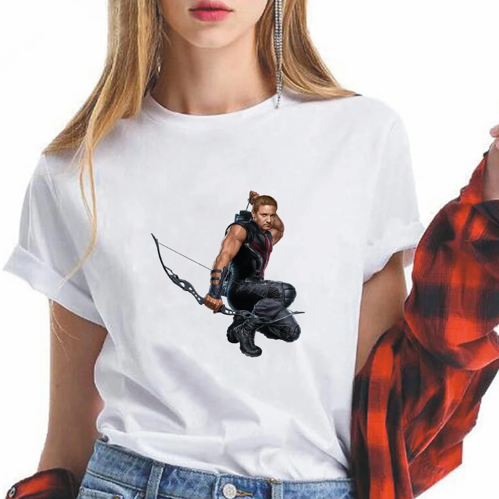 

Disney New Summer T Shirt Women Hawkeye Clinton Francis Barton Printed T-shirt Personalized Oversize T-shirt Marvel Clothing Top