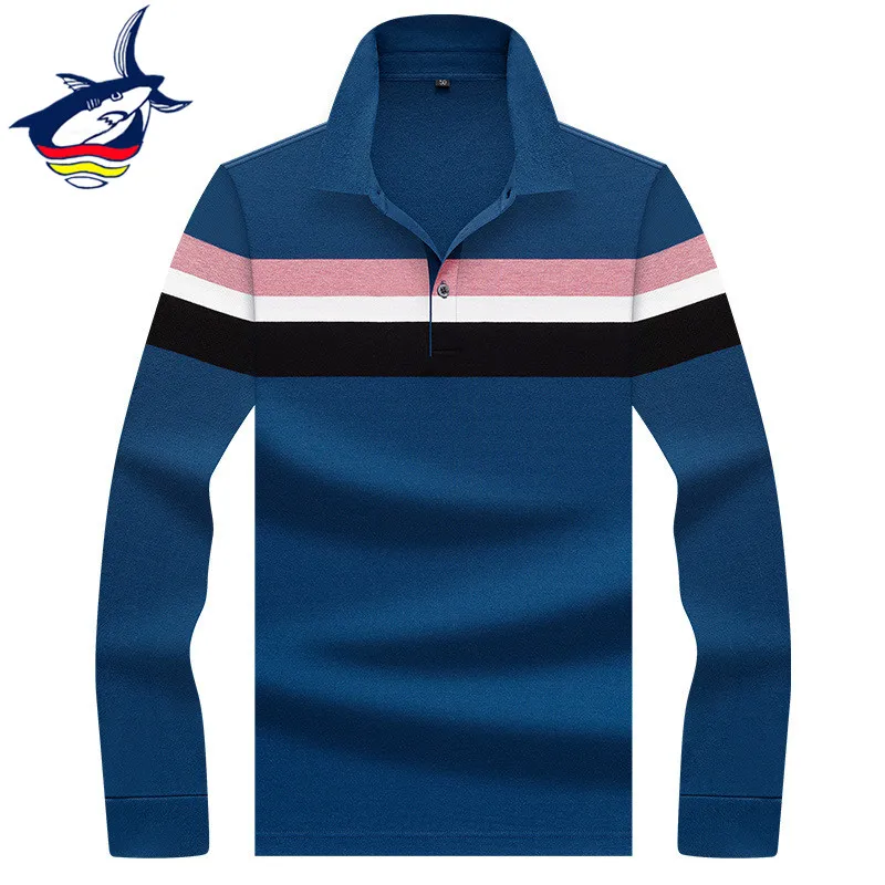 

Brand Men's Polo Shirt Long Sleeve Fashion Smart Casual High Quality Stripes Polo Men 3XL Gift for Male