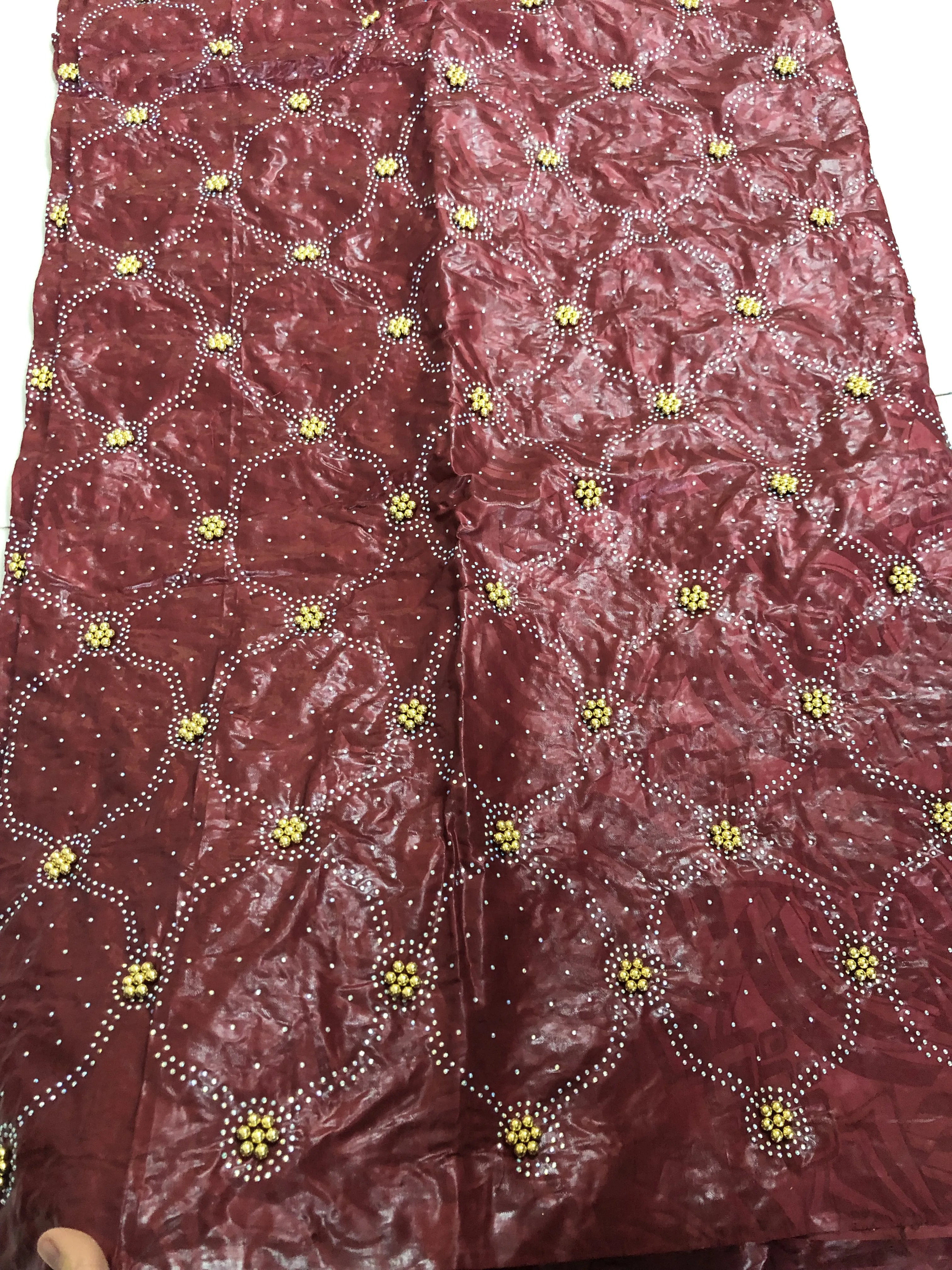 

LIULANZHI Bazin african lace fabrics 2019 New bazin riche with beads and stones 5yards riche getzner fabric for cloth ML6B101