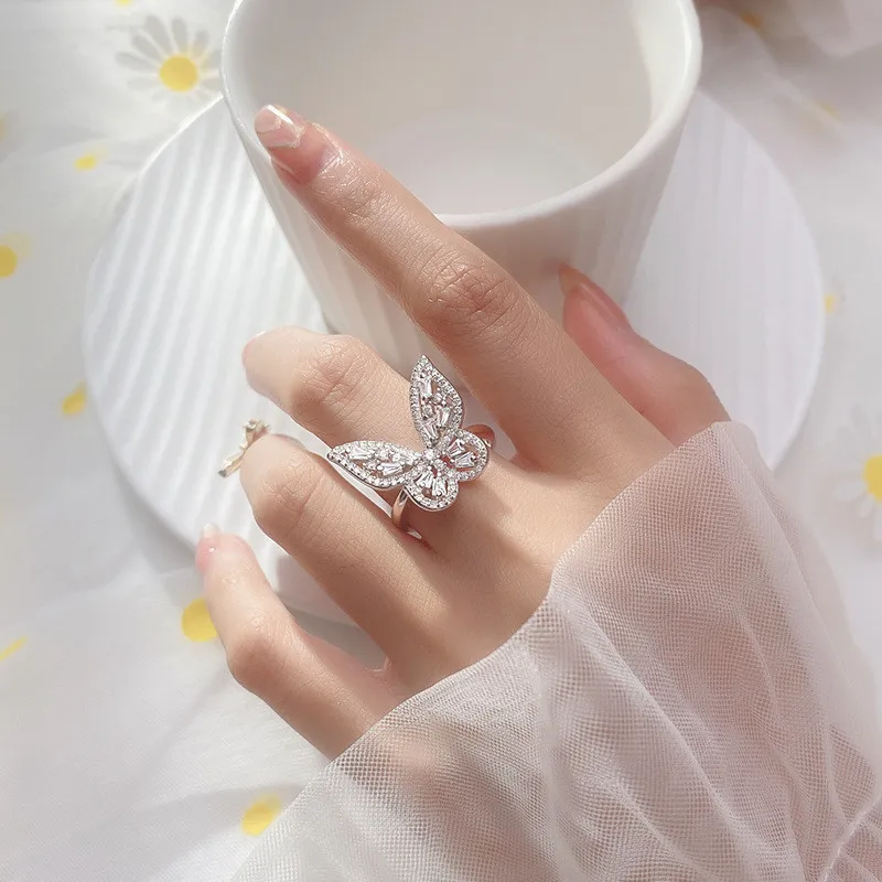 

Регулируемые кольца DAIWUJAN из настоящего стерлингового серебра 925 пробы с фианитом 5A для женщин, ювелирные изделия для помолвки вечерние ринк...