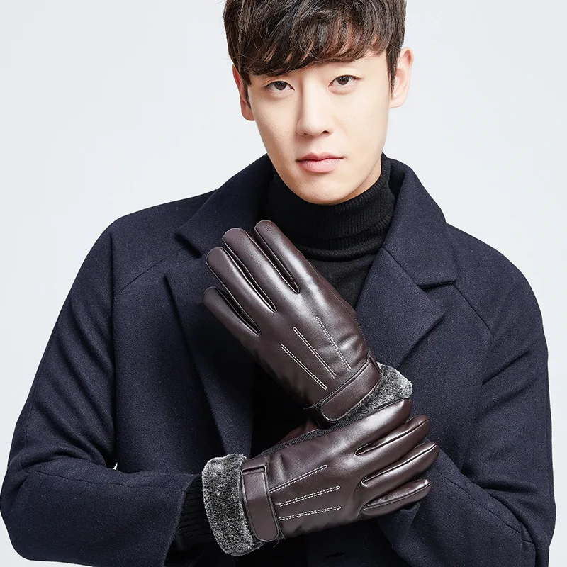 Мужские перчатки с сенсорным экраном мужские флисовые теплые зимние для бега