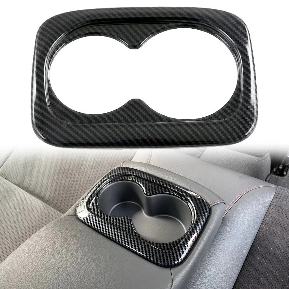 

Car Accessories for Honda Civic 11th Gen 2022 UP Carbon Fiber Printed Interior Rear Water Cup Holder Cover Trim