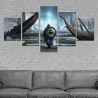 Картина на холсте, настенное искусство, модульные картины, 5 шт.шт., картина из фильма Викинги, HD, фотография, Современная рамка для гостиной