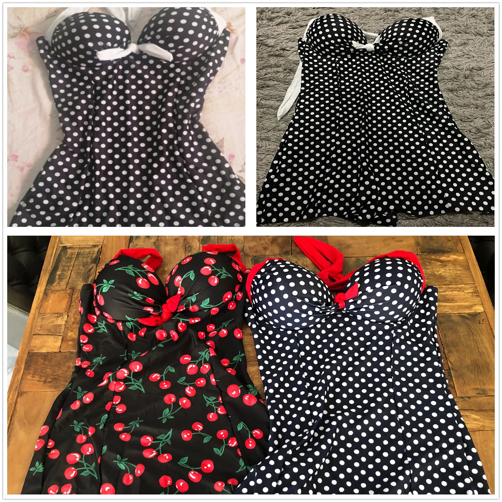

2020 Sexy Women One-piece Bathing Suit Dotted Beachwear Push Up Monokini Swimsuit Swimwear