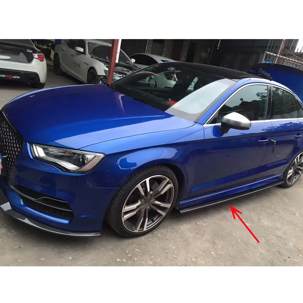 2 шт./компл. углеродного волокна сторона юбки наборы для бампера Audi A3 S3 RS3 4 двери 2014