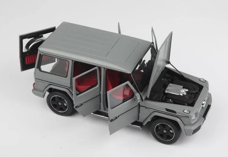 Серый Серебристо-красный длинный осевой модель автомобиля для Benz 1:18 бренд G серии G500 - Цвет: Серый