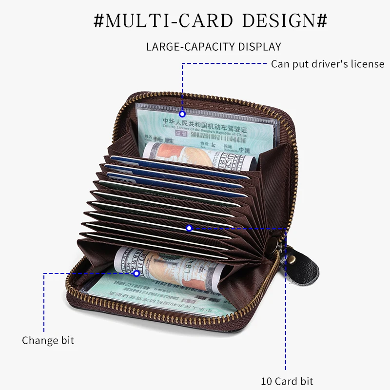 Высококачественный кошелек ZOBATO унисекс с отделением для кредитных карт и